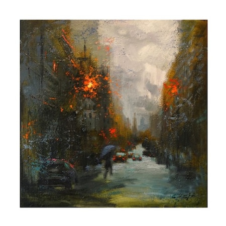 Chin H. Shin 'Rainy In South Manhattan' Canvas Art,24x24